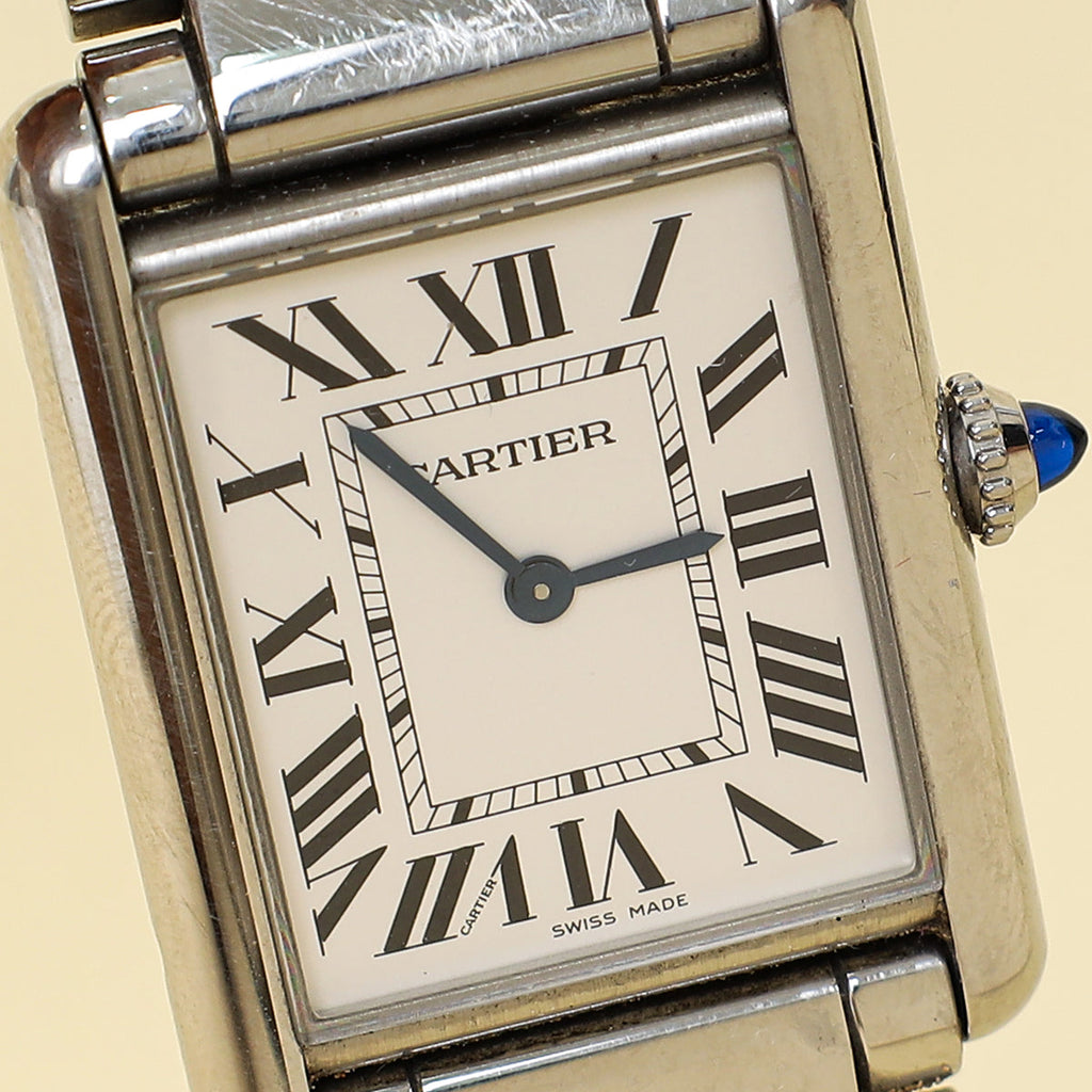 Cartier Stainless Steel Tank Must de Cartier Large Model Quartz Watch
