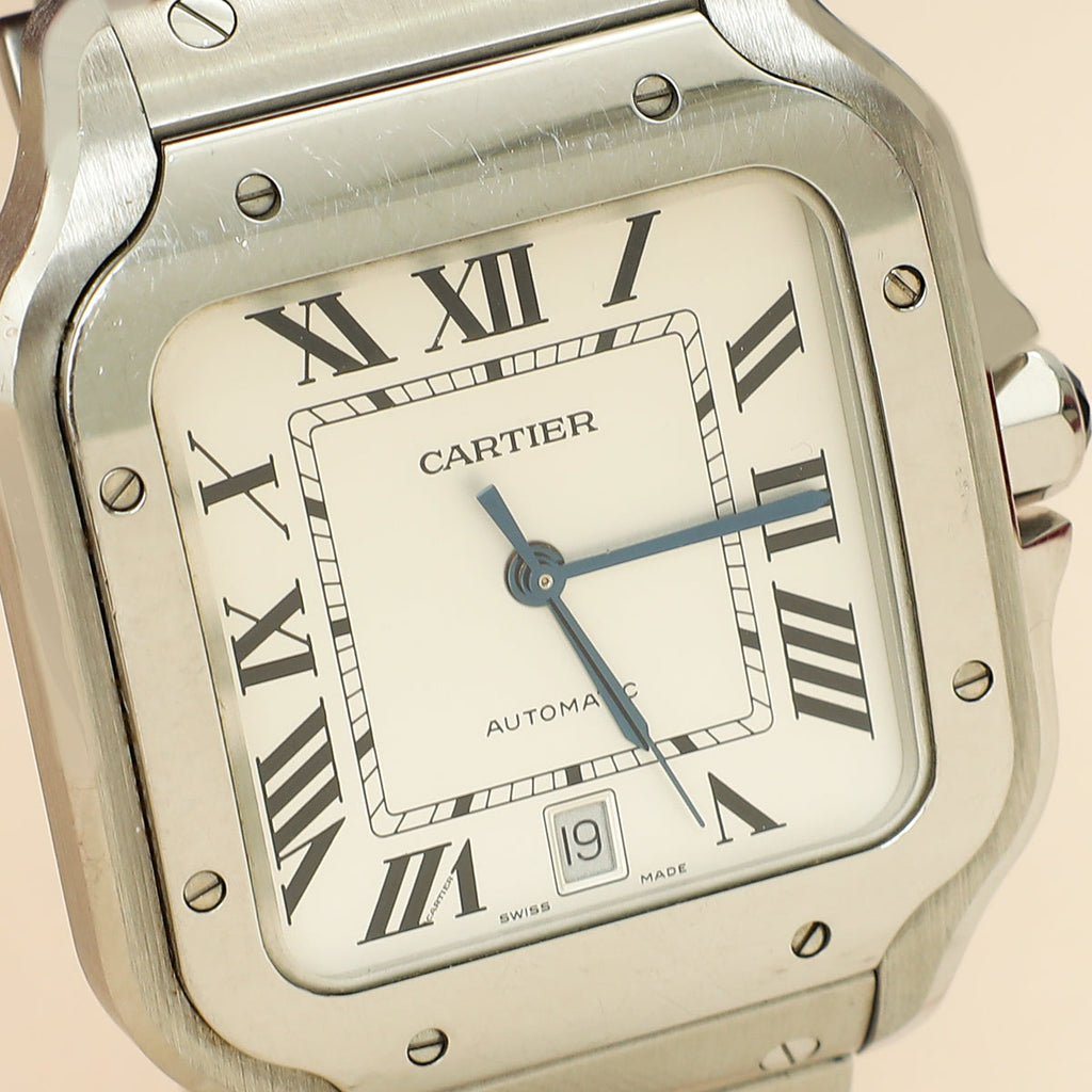 Cartier Stainless Steel Santos De Cartier Medium Model Automatic 35.1 mm Watch