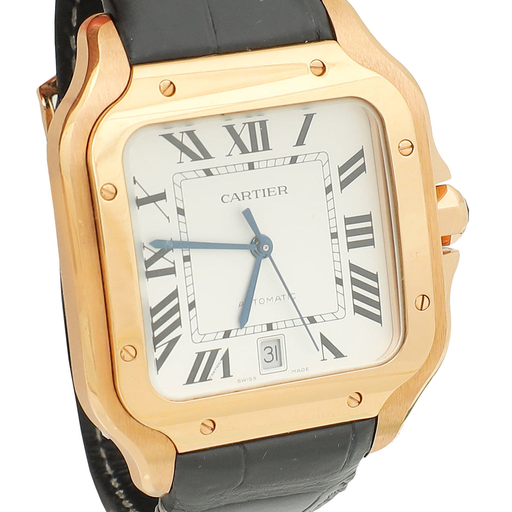 Cartier Rose Gold Santos De Cartier Large Model 39.8mm Automatic Watch