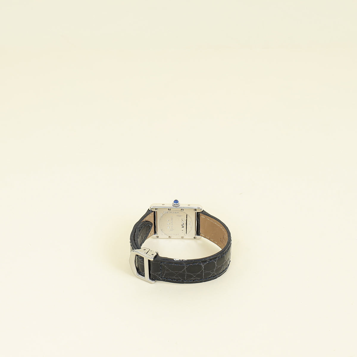Cartier Indigo Blue Tank Must De Cartier Argent Quartz Watch