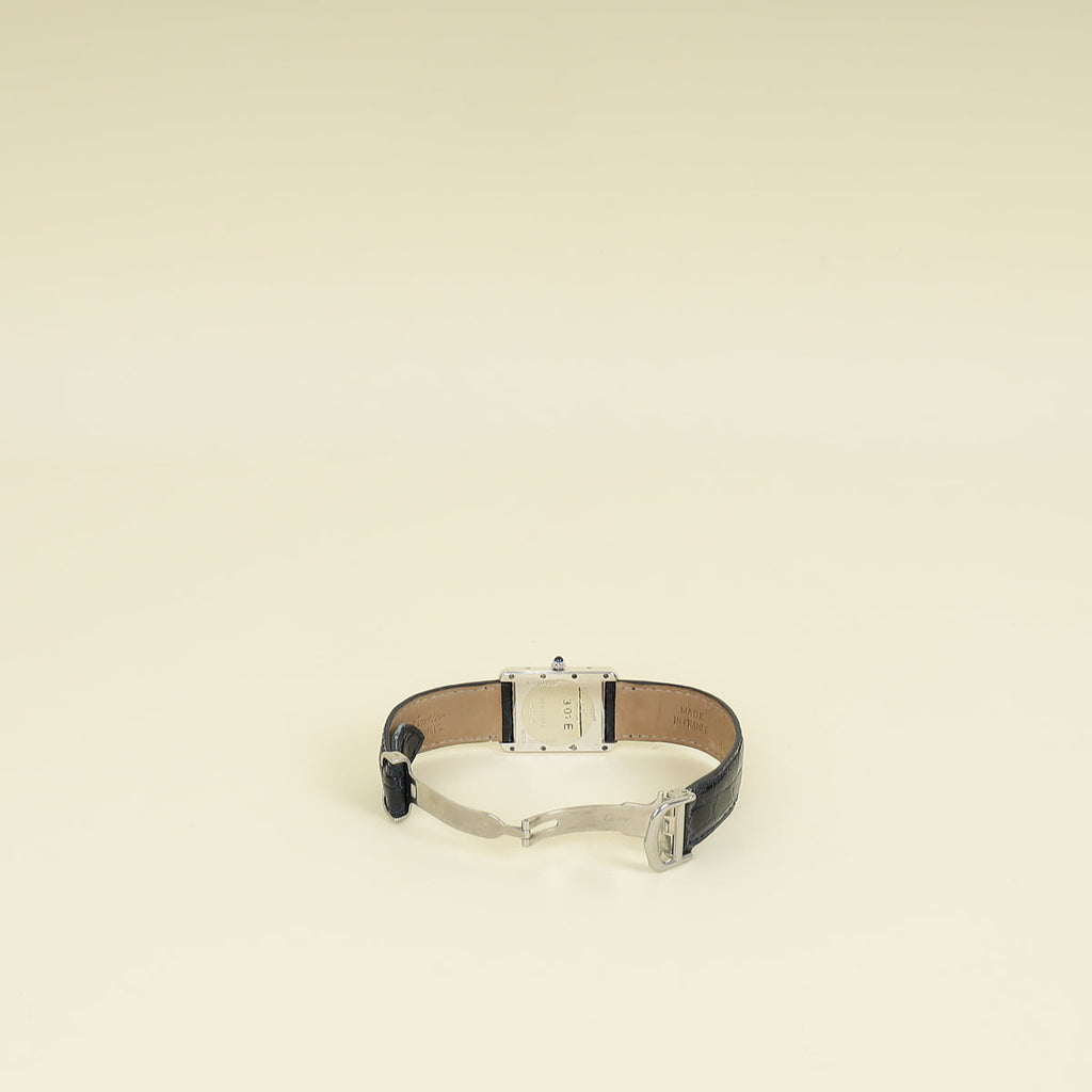Cartier Indigo Blue Tank Must De Cartier Argent Quartz Watch