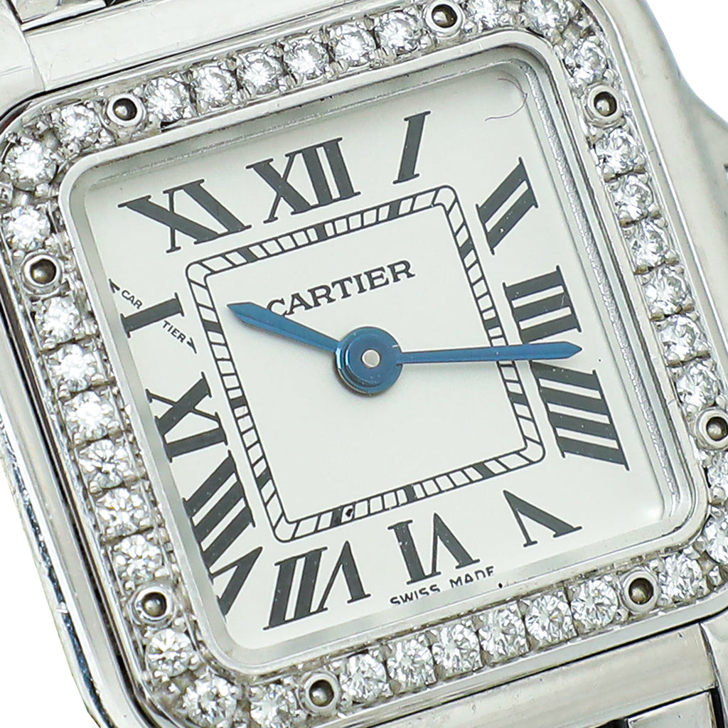 Cartier 18K White Gold Diamond Panthere De Cartier Small Model Quartz Watch