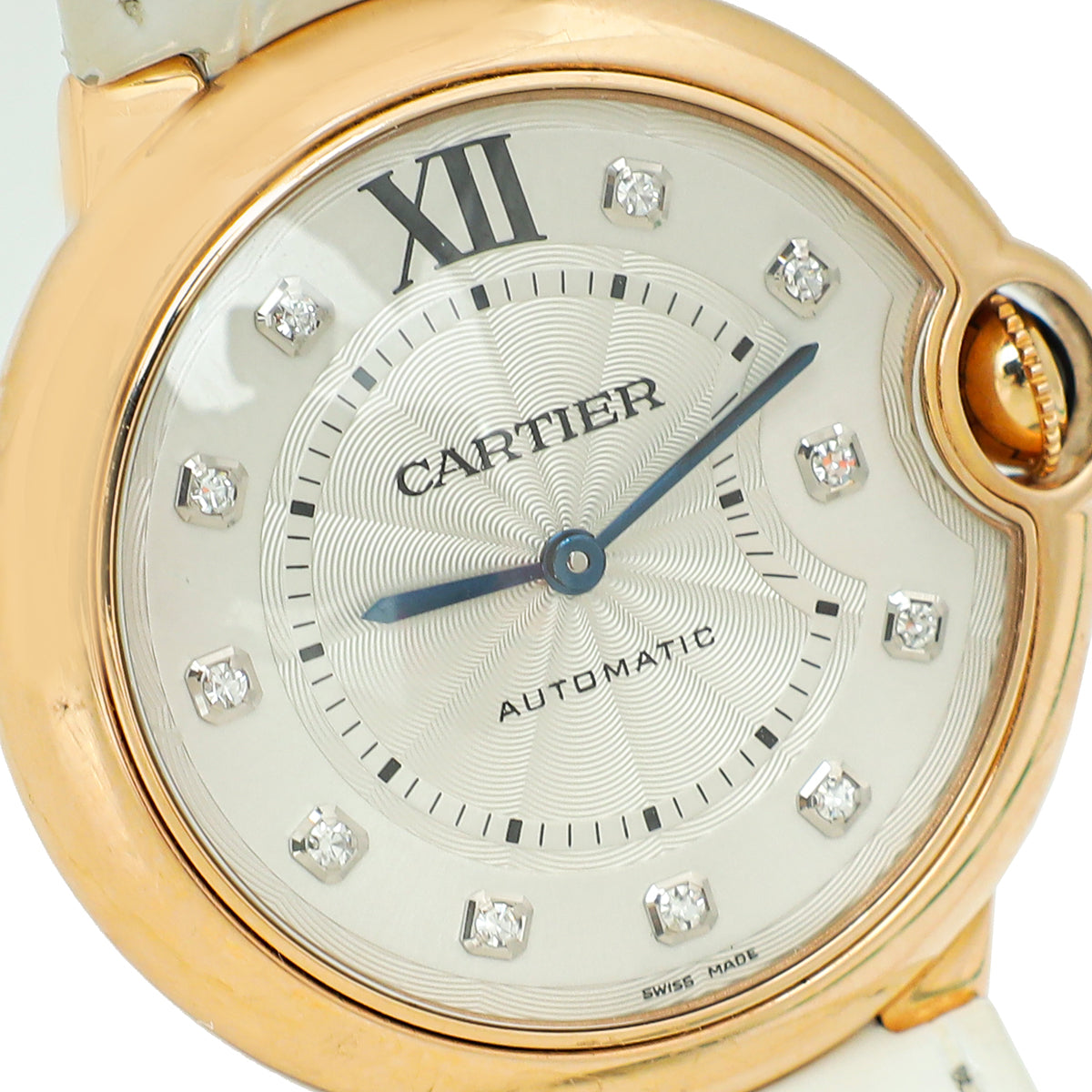Cartier 18K Rose Gold Diamond Ballon Bleu De Cartier Automatic 36mm Watch