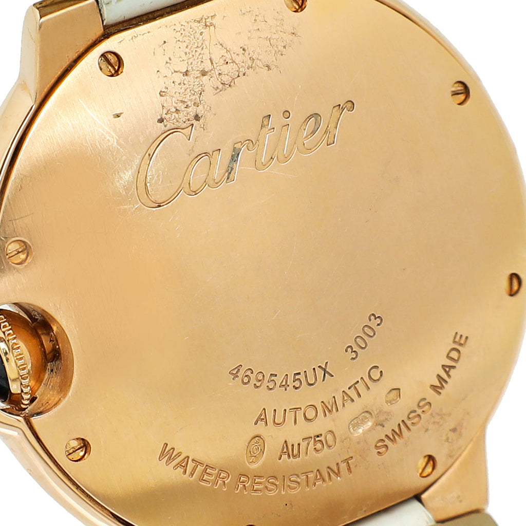 Cartier 18K Rose Gold Diamond Ballon Bleu De Cartier Automatic 36mm Watch