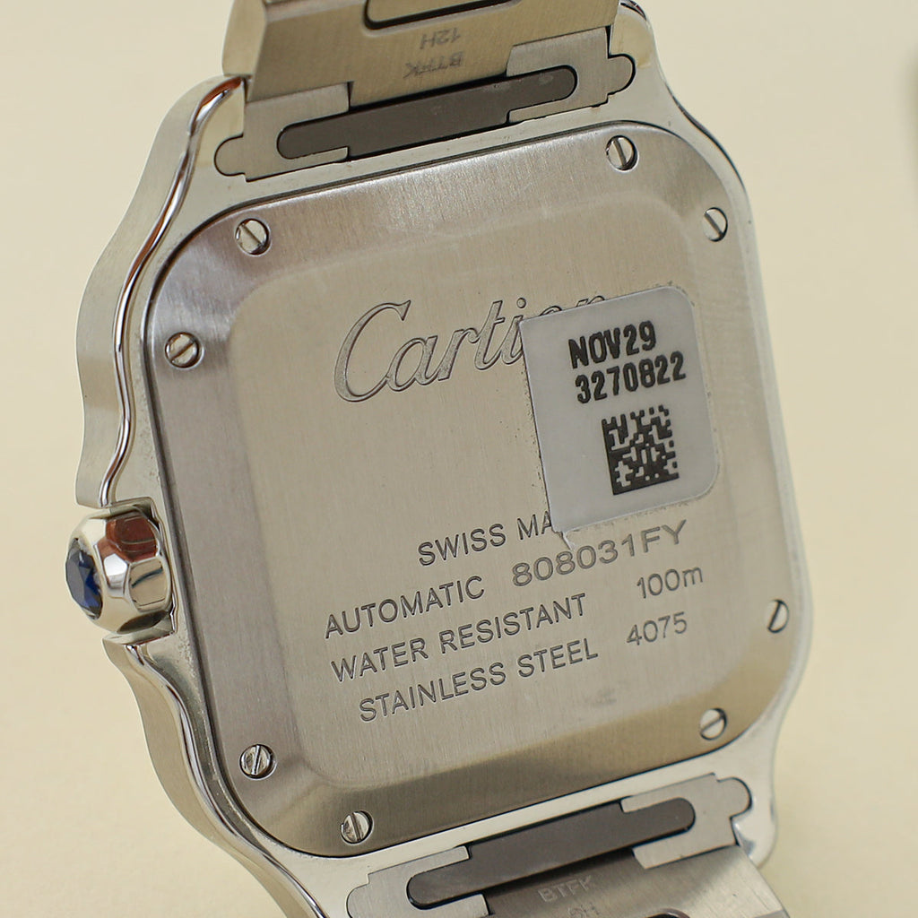 Cartier Stainless Steel Santos De Cartier Medium Model Automatic Movement Watch