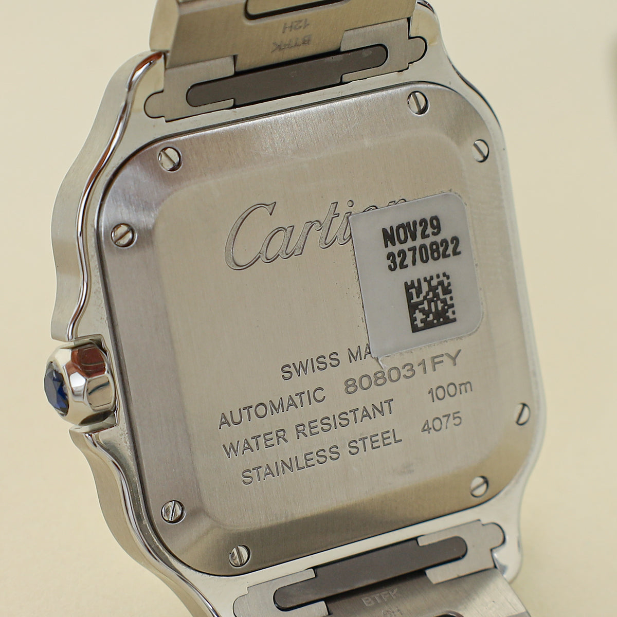 Cartier Stainless Steel Santos De Cartier Medium Model Automatic Movement Watch