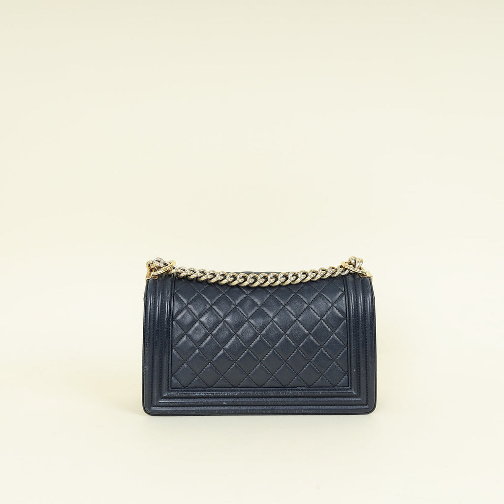 Chanel Navy Blue Le Boy Medium Flap Bag