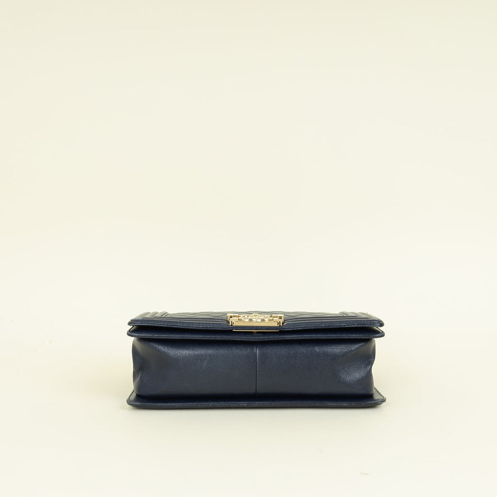 Chanel Navy Blue Le Boy Medium Flap Bag