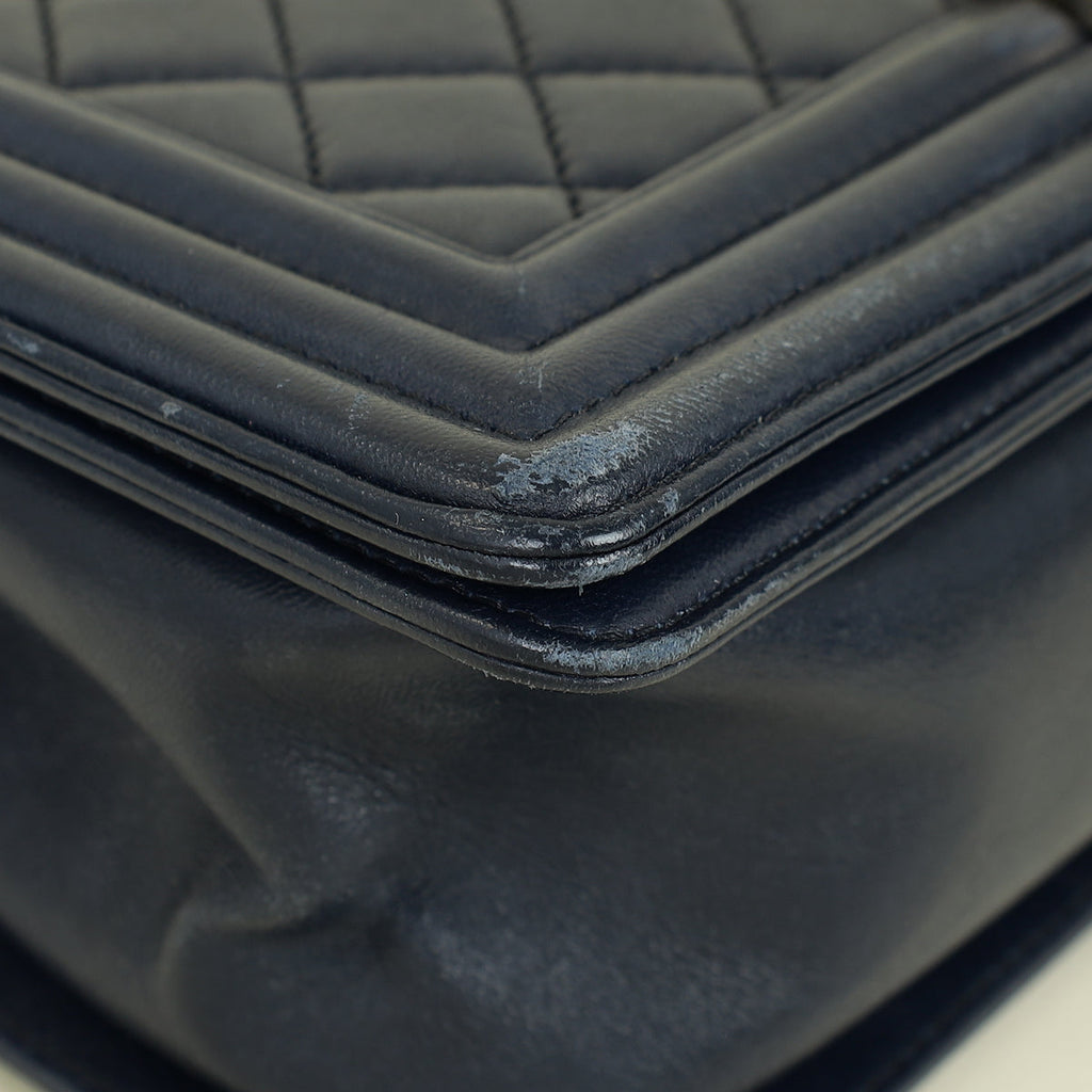 Chanel Navy Blue Le Boy Medium Flap Bag