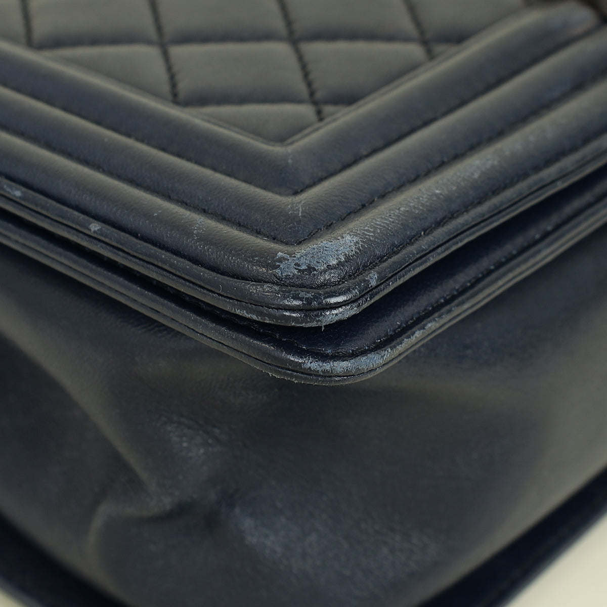 Chanel Navy Blue Le Boy Medium Flap Bag