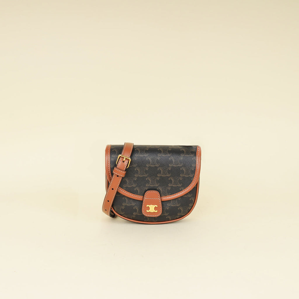Celine Brown Triomphe Mini Besace Bag