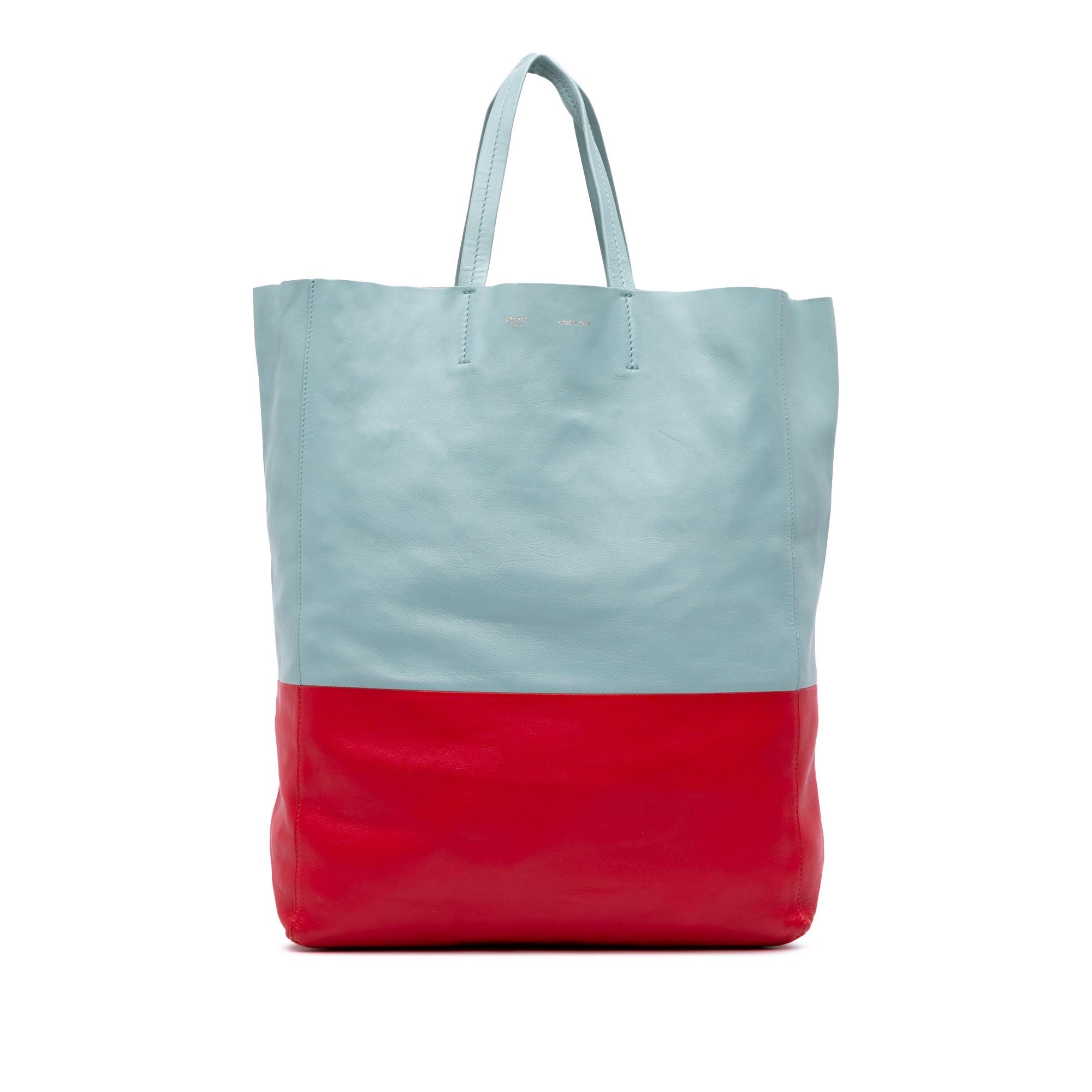 Celine Bicolor Leather Vertical Cabas Tote