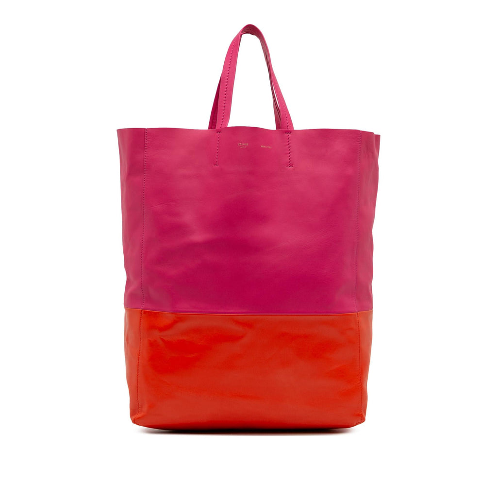 Celine Bicolor Leather Vertical Cabas Tote