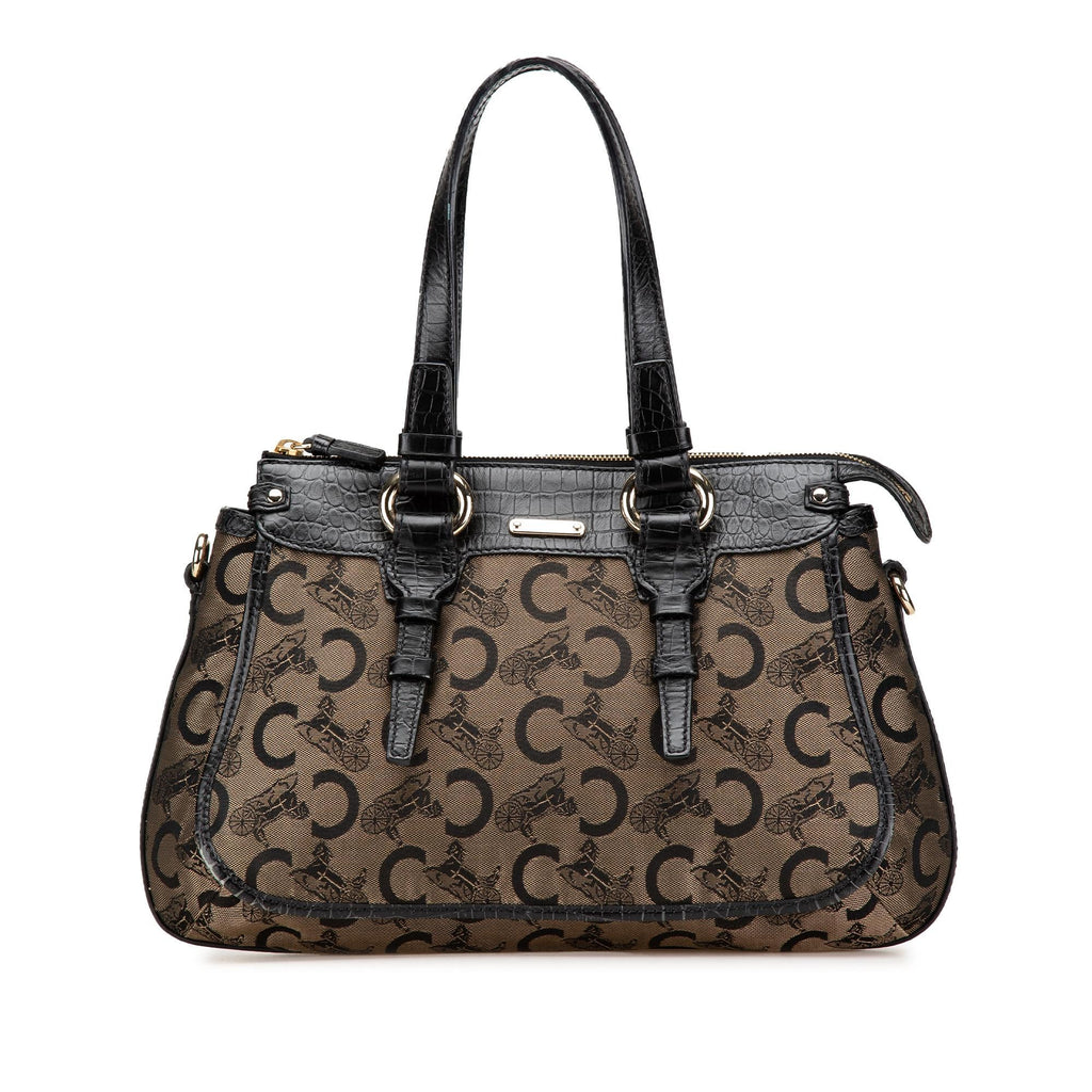 Celine C Carriage Canvas Satchel