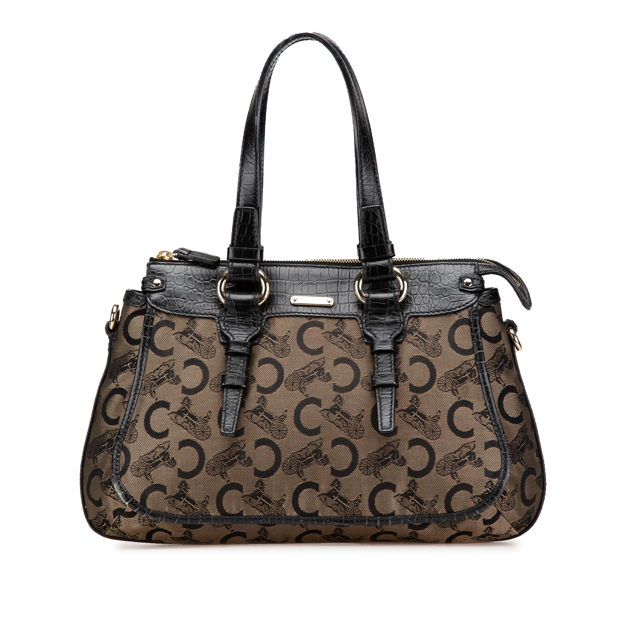 Celine C Carriage Canvas Satchel