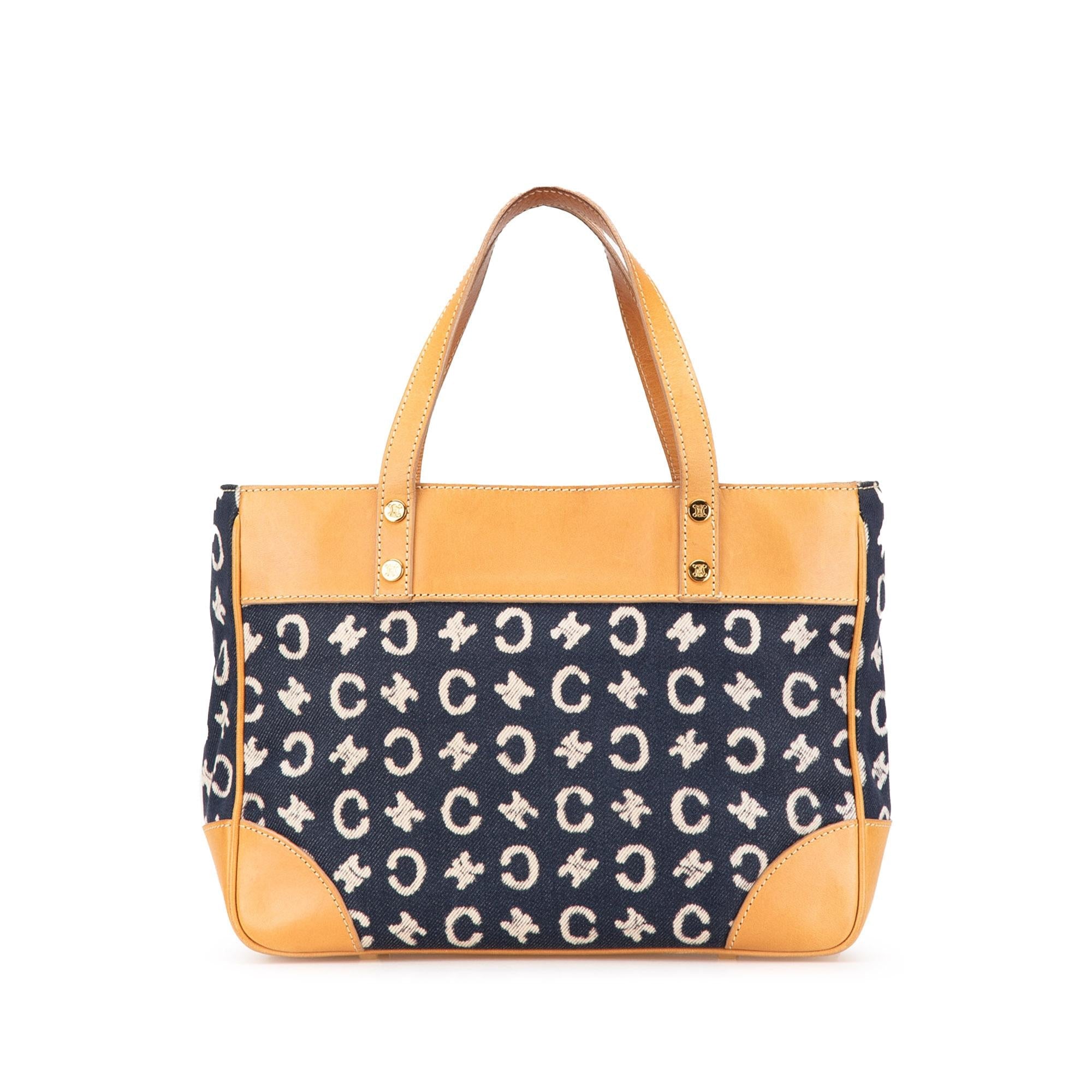 Celine C Macadam Denim Handbag