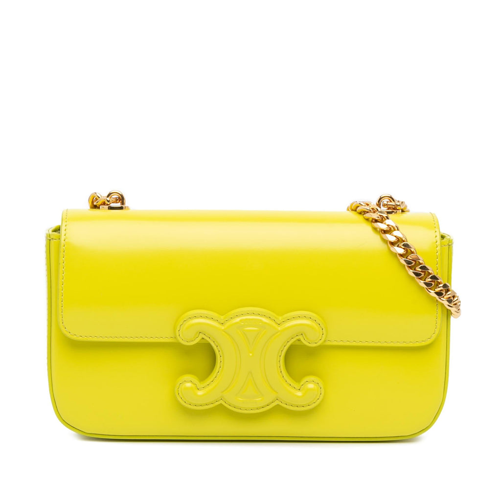 Celine Calfskin Cuir Triomphe Chain Shoulder Bag