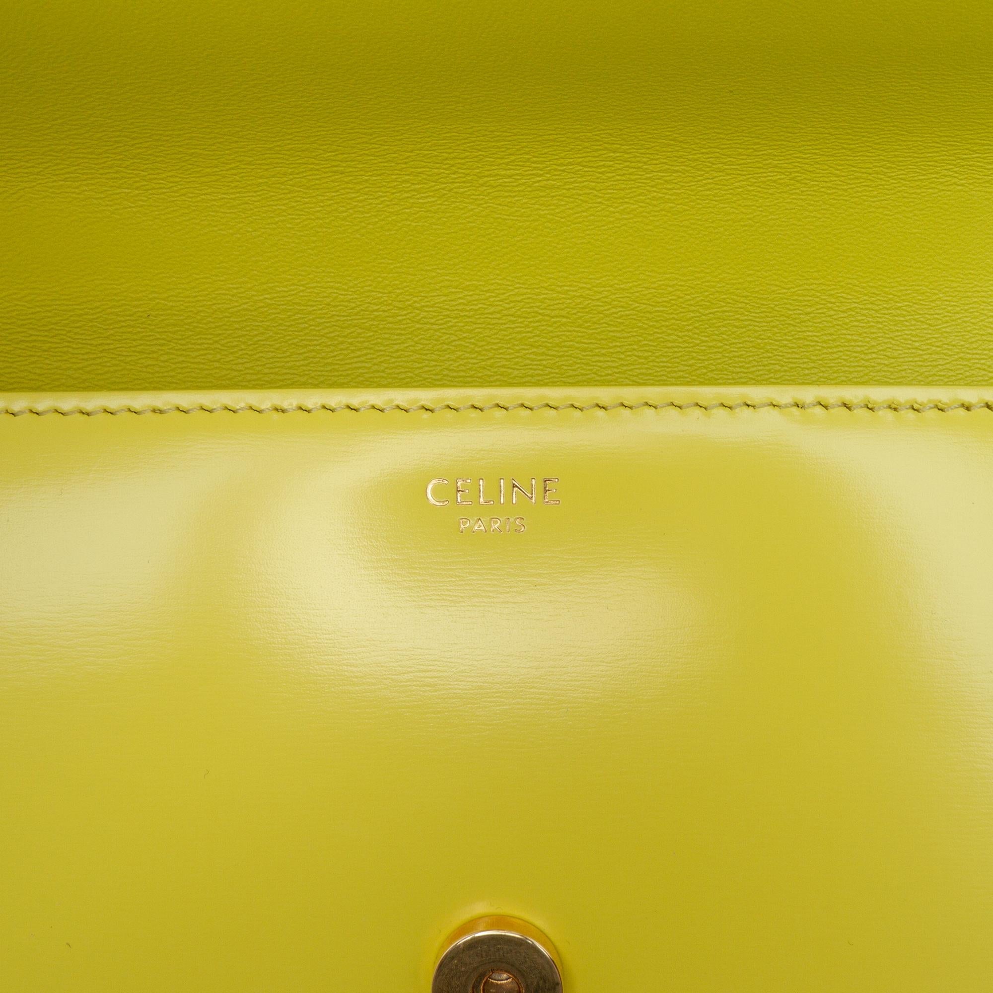Celine Calfskin Cuir Triomphe Chain Shoulder Bag