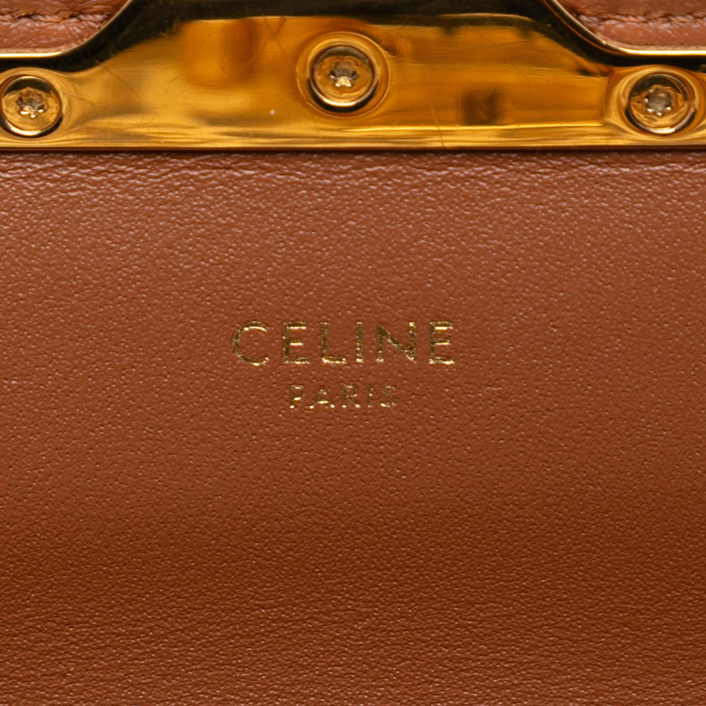 Celine Calfskin Leopard Print Claude Chain Shoulder Bag