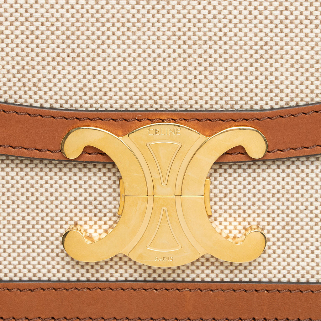 Celine Textile Calfskin Triomphe Teen Shoulder Bag (SHF-JW3M7k)