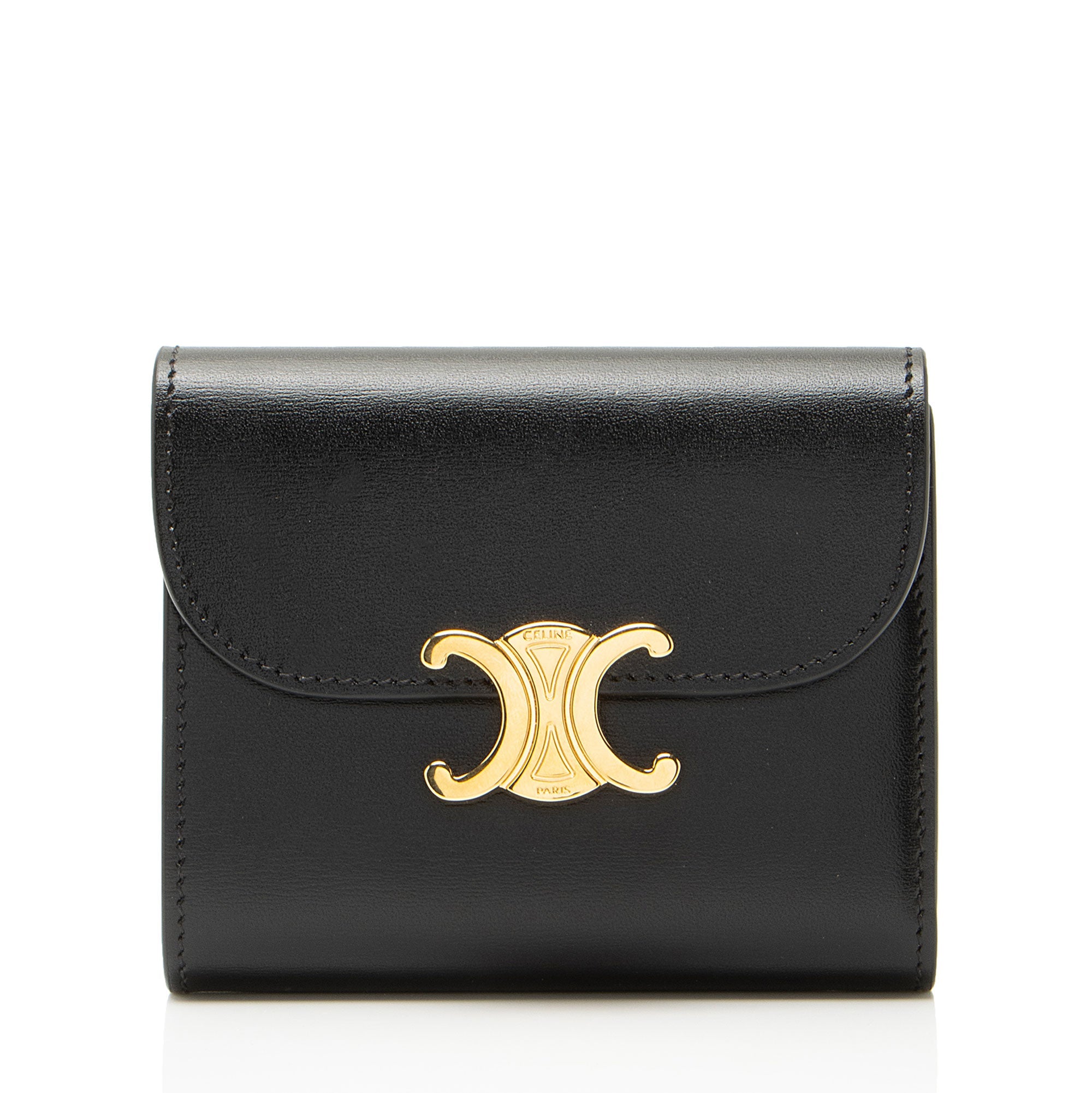 Celine Calfskin Triomphe Small Flap Wallet