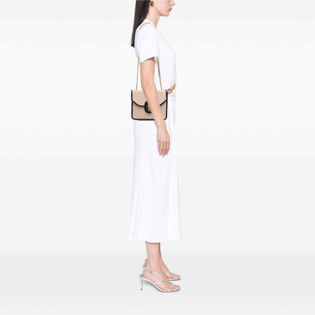 Celine Canvas Sulky Clutch With Chain