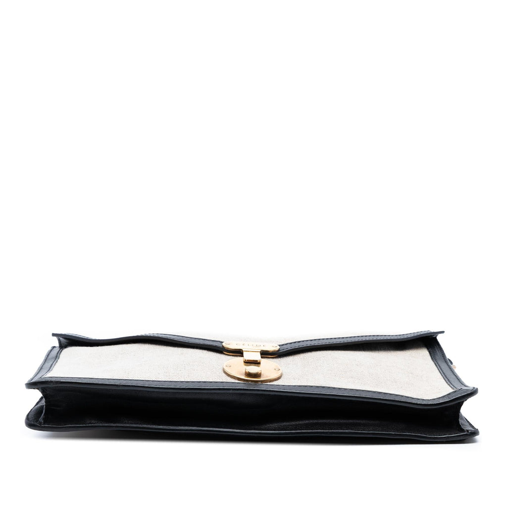 Celine Canvas and Calfskin Crossbody