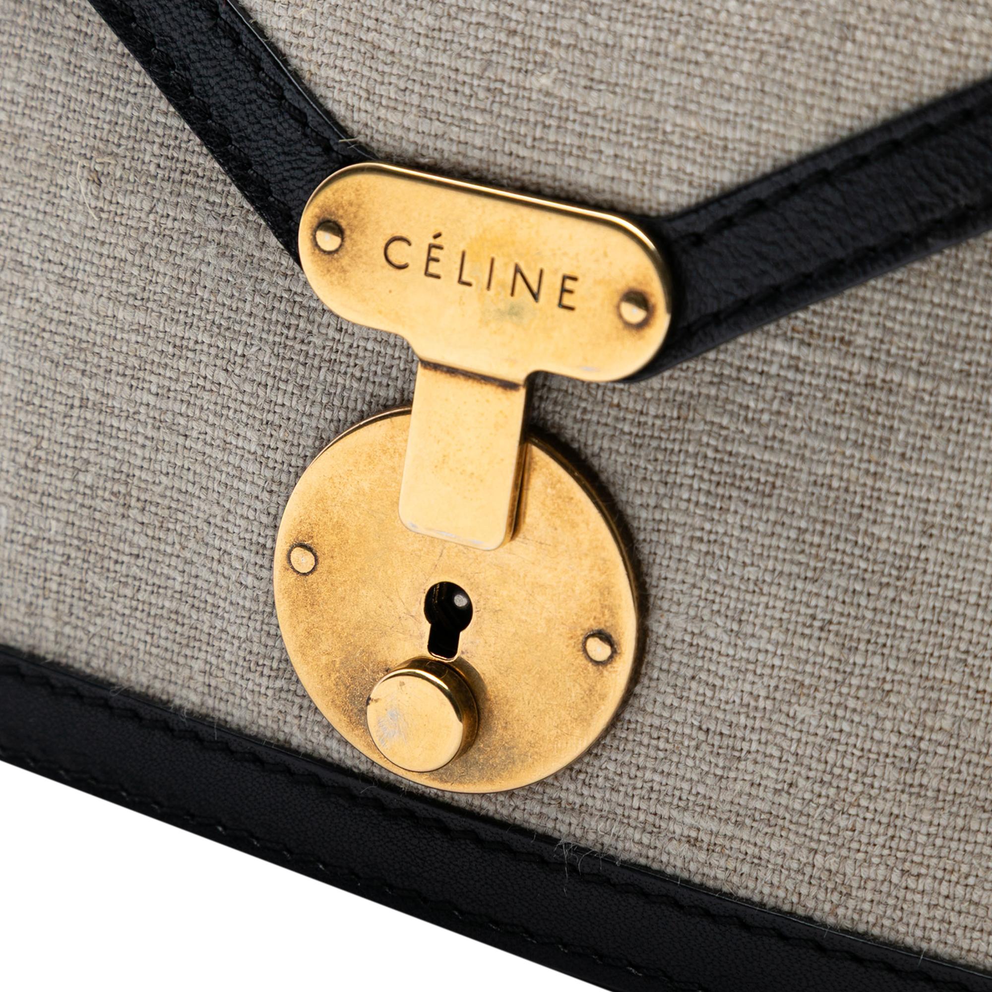 Celine Canvas and Calfskin Crossbody