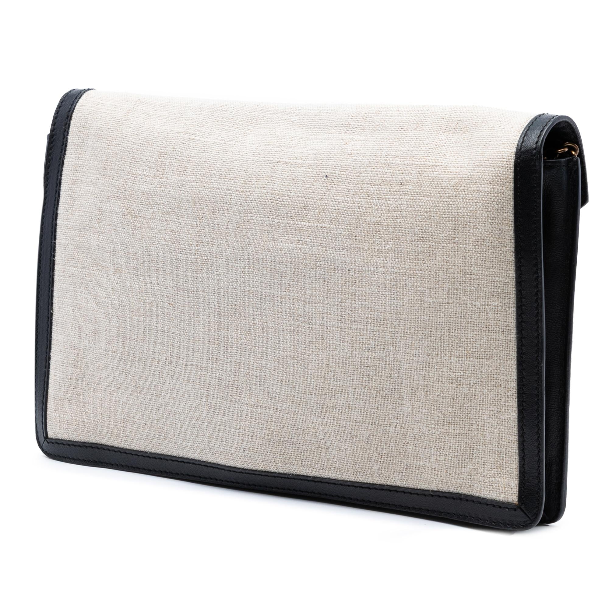Celine Canvas and Calfskin Crossbody