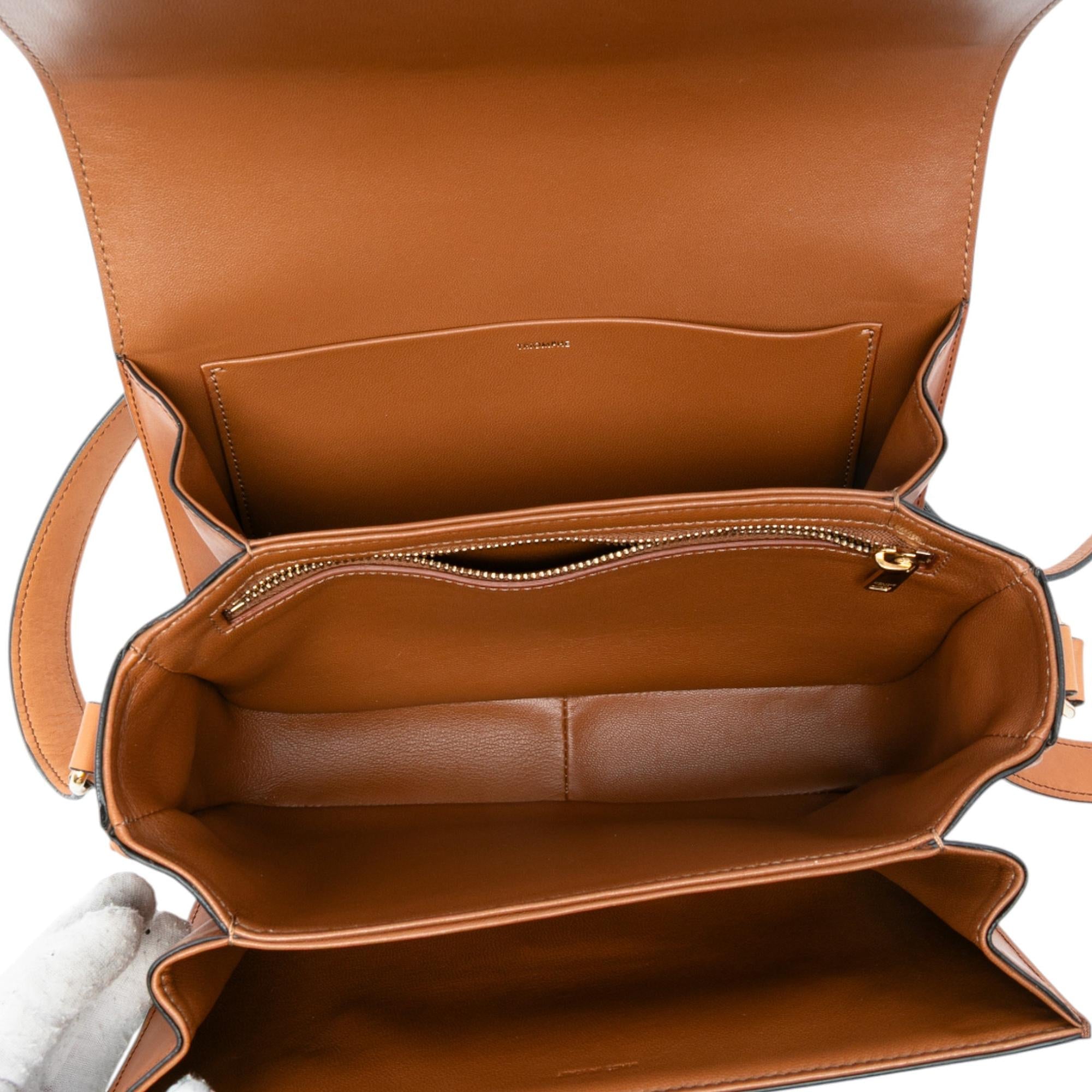 Celine Classique Canvas and Calfskin Triomphe Crossbody