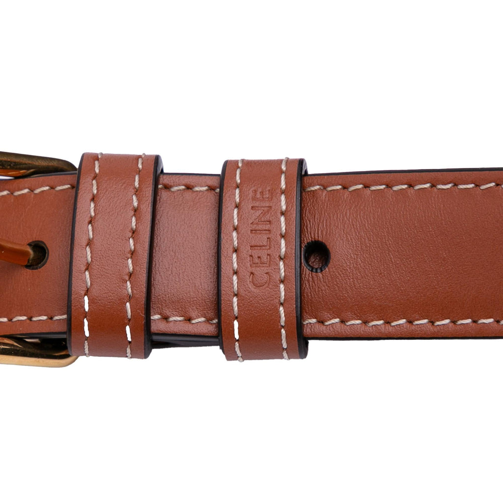 Celine Classique Triomphe Coated Canvas and Calfskin Triomphe Crossbody