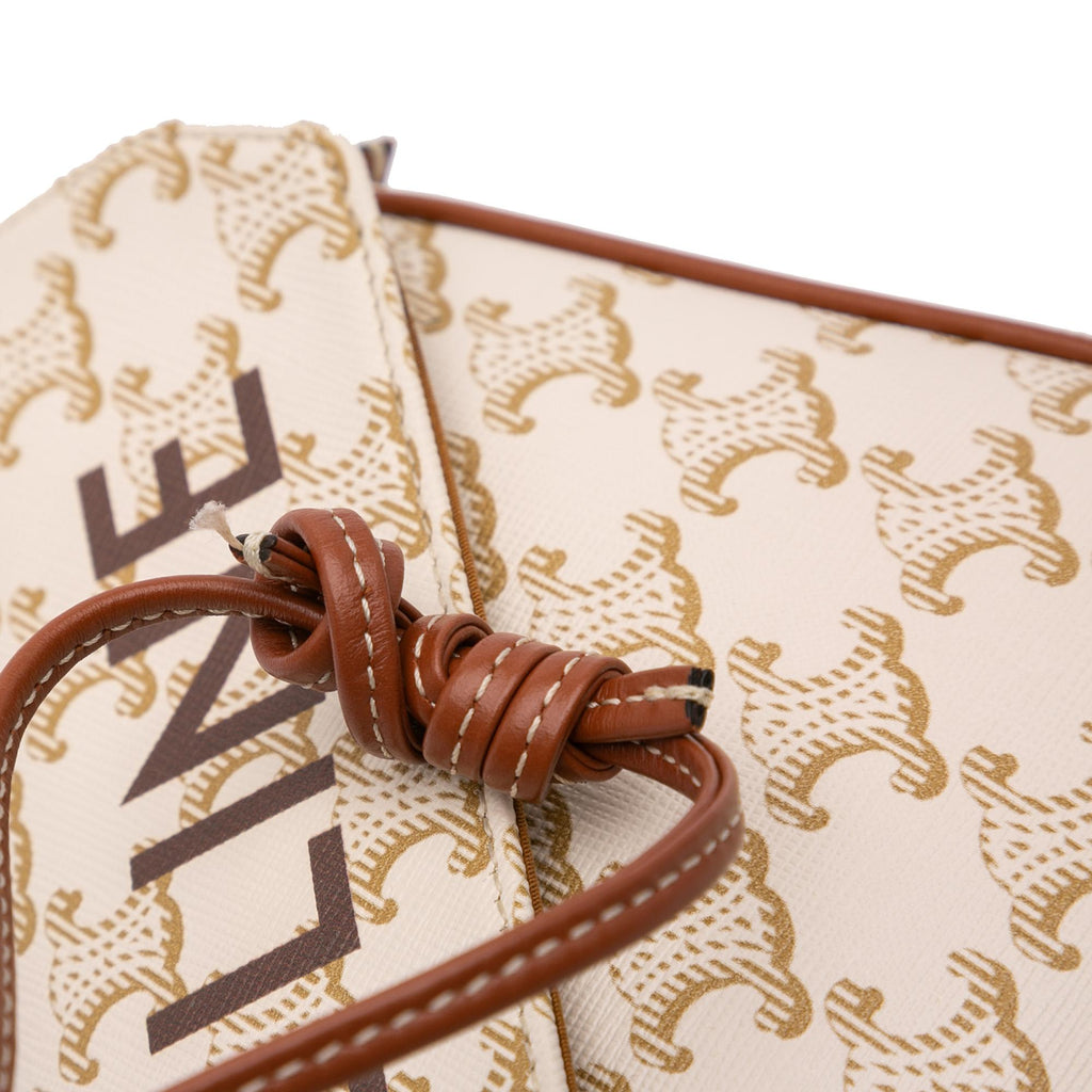 Celine Coated Canvas Triomphe Triangle Crossbody