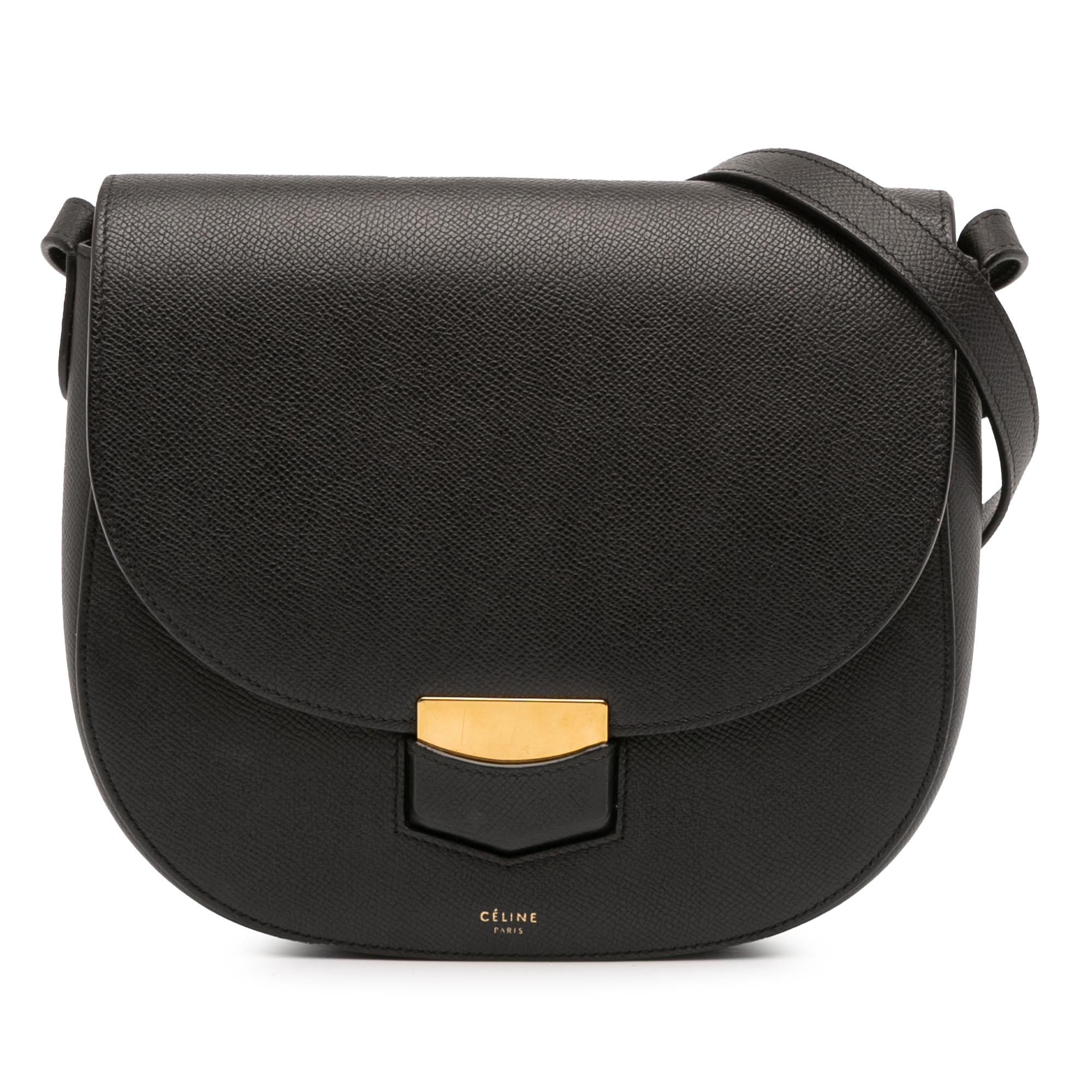 Celine Compact Grained Calfskin Trotteur Crossbody
