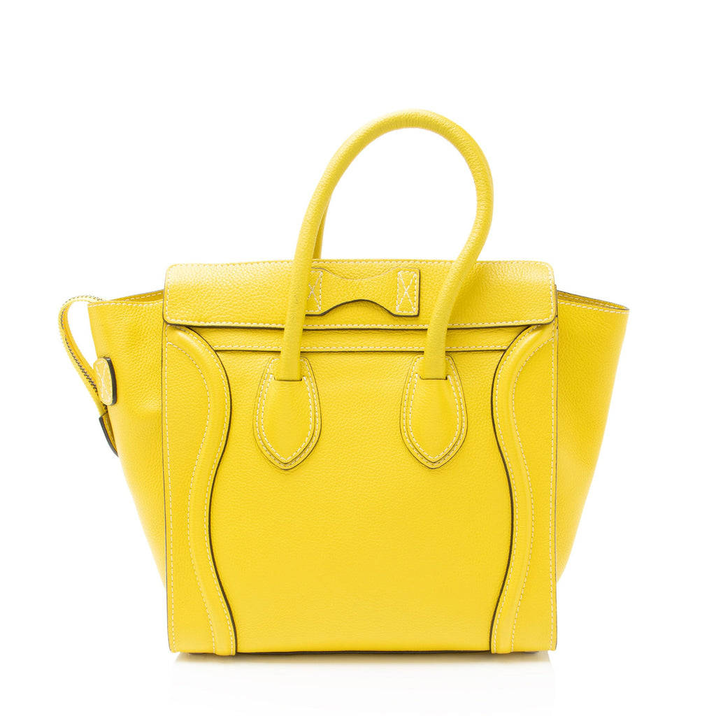 Celine Drummed Calfskin Micro Luggage Tote