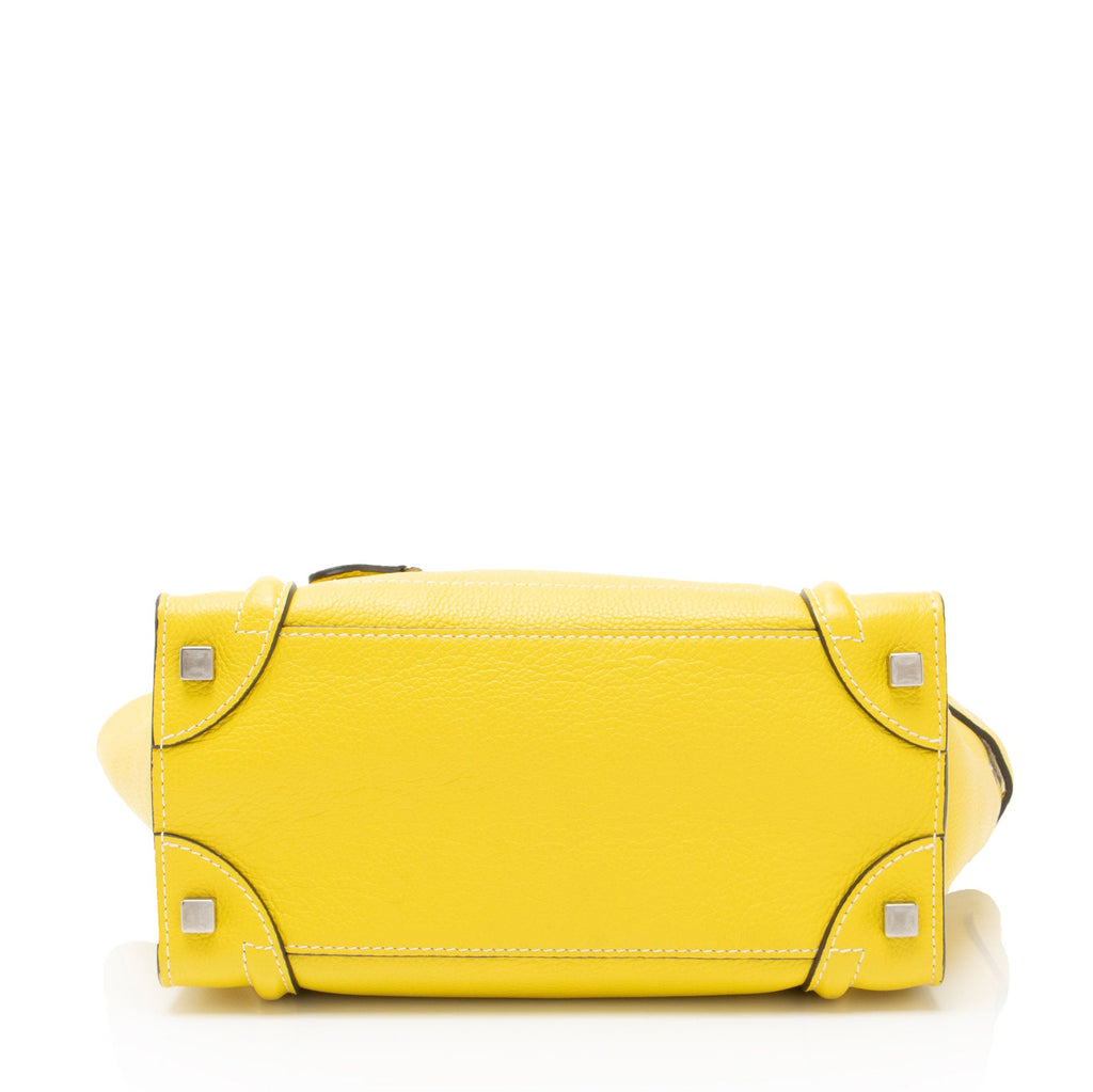 Celine Drummed Calfskin Micro Luggage Tote