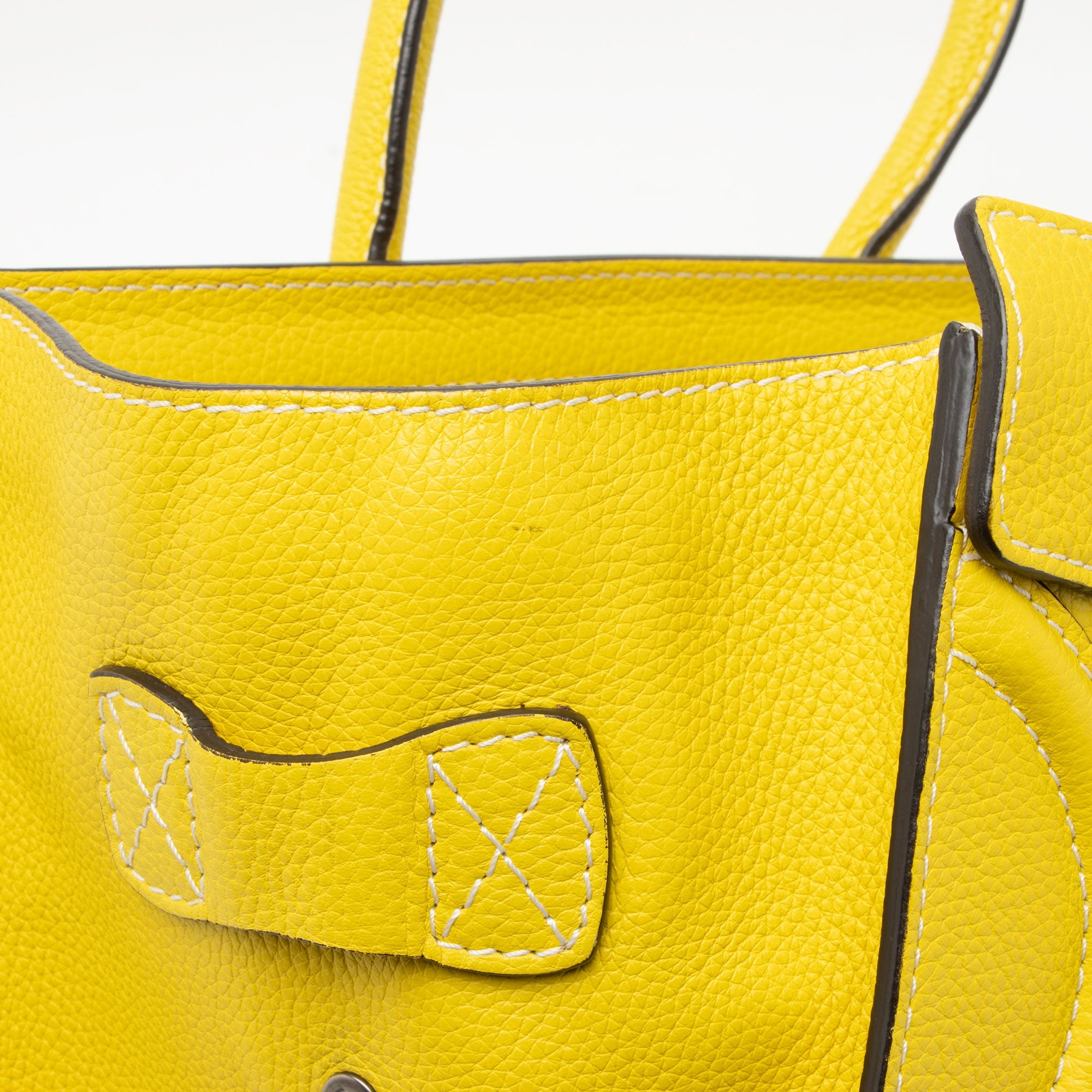 Celine Drummed Calfskin Micro Luggage Tote