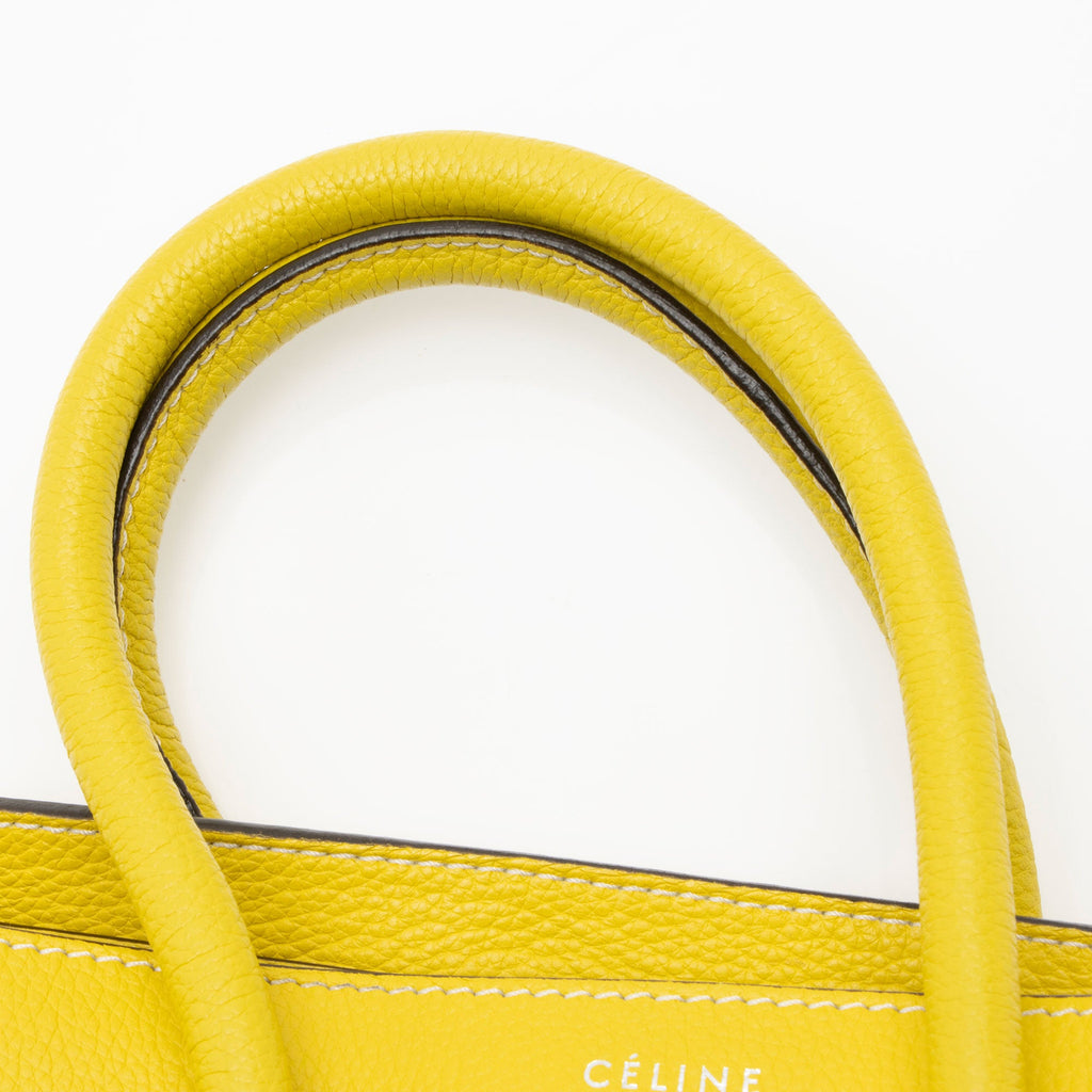 Celine Drummed Calfskin Micro Luggage Tote