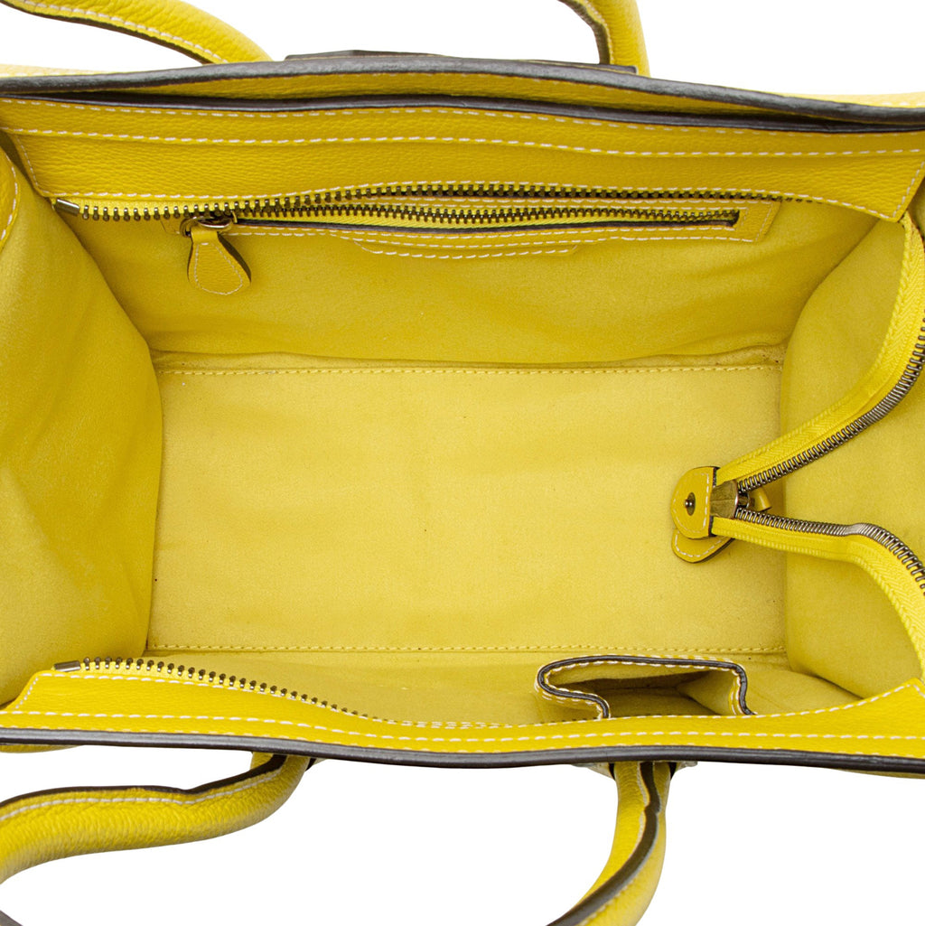 Celine Drummed Calfskin Micro Luggage Tote