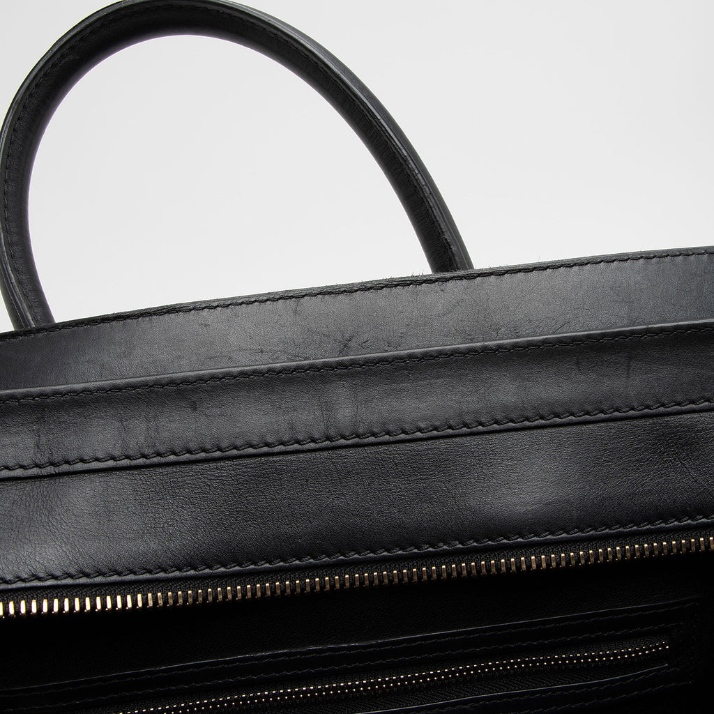 Celine Drummed Calfskin Mini Luggage Tote (SHF-MoYYfB)