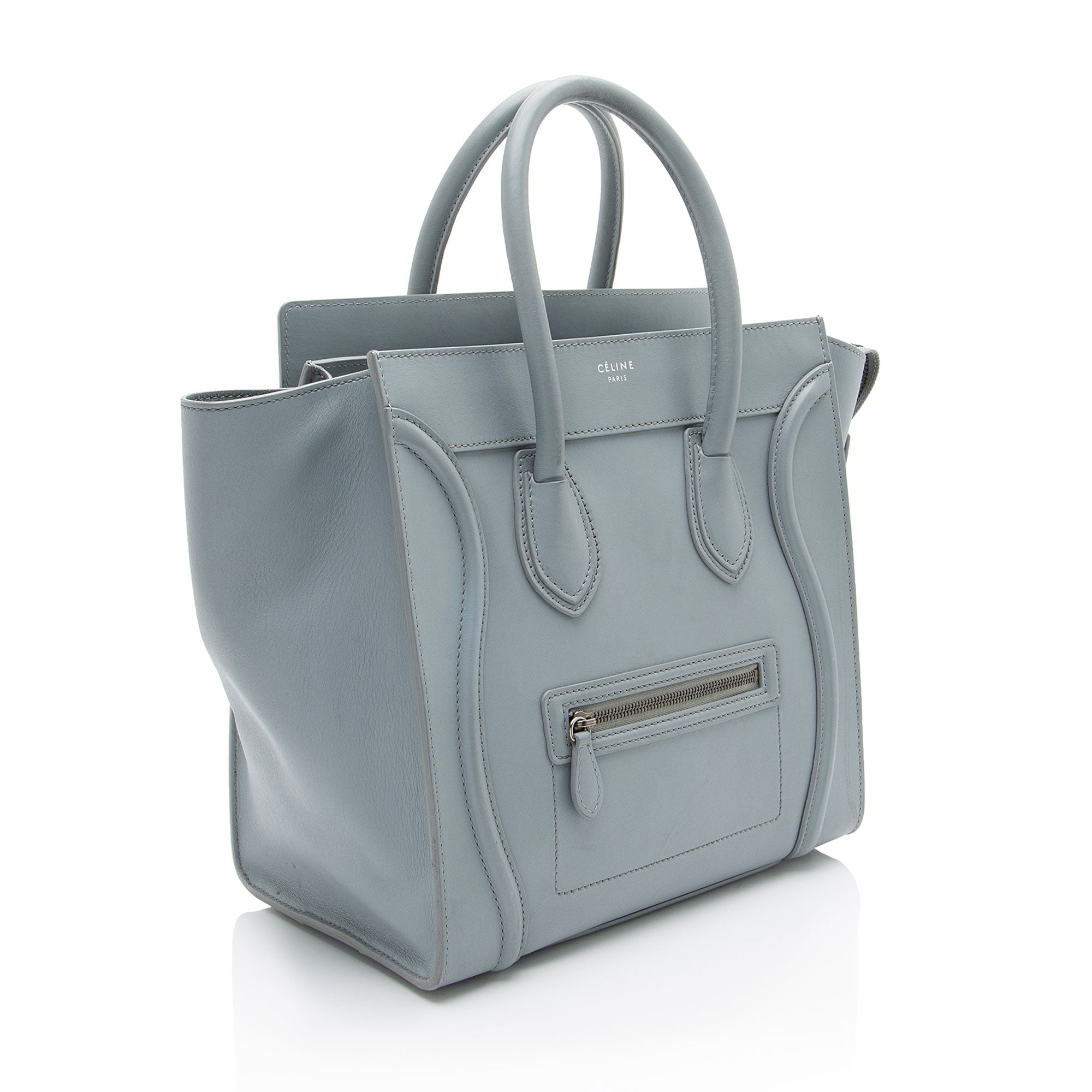 Celine Drummed Calfskin Mini Luggage Tote