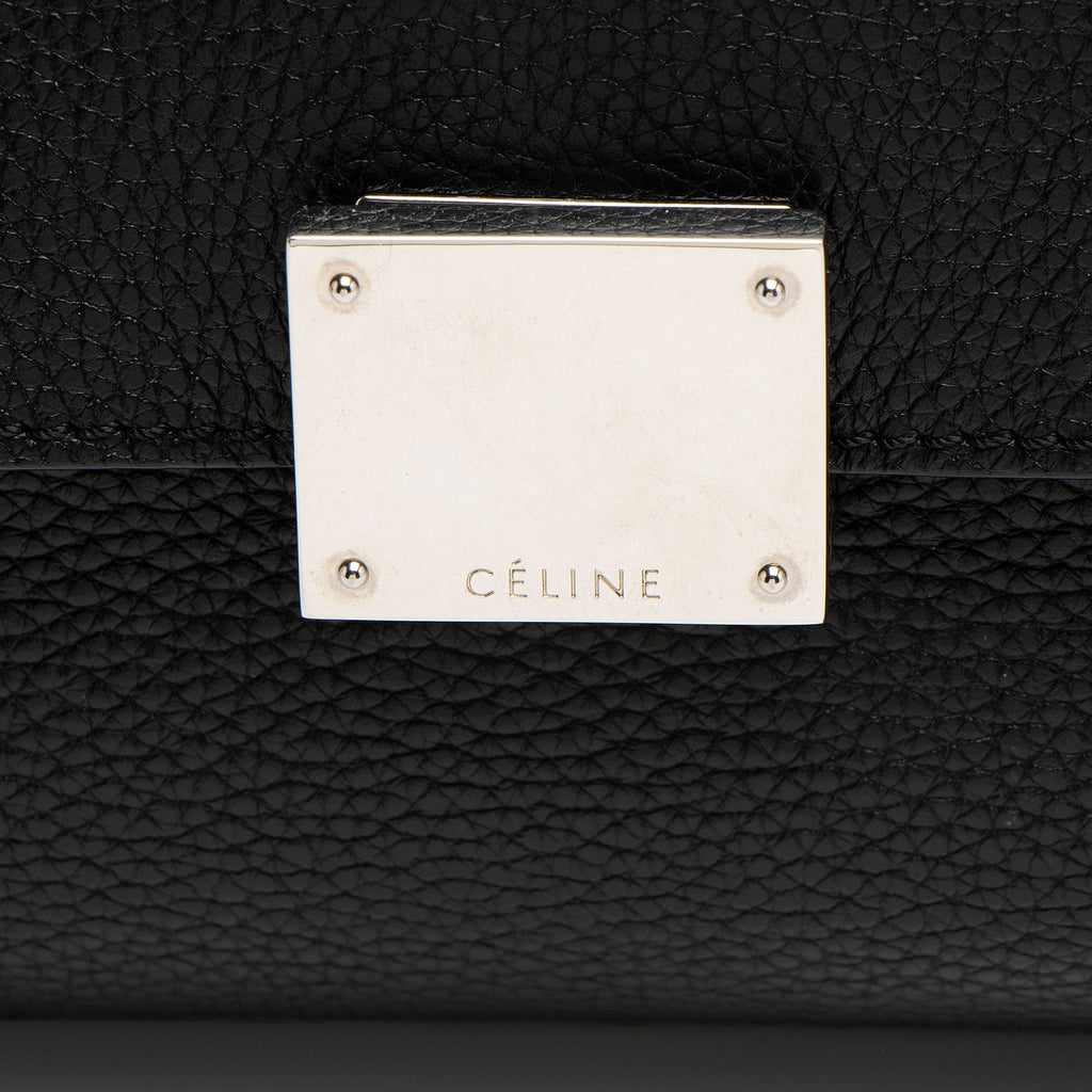 Celine Drummed Calfskin Suede Medium Trapeze Bag