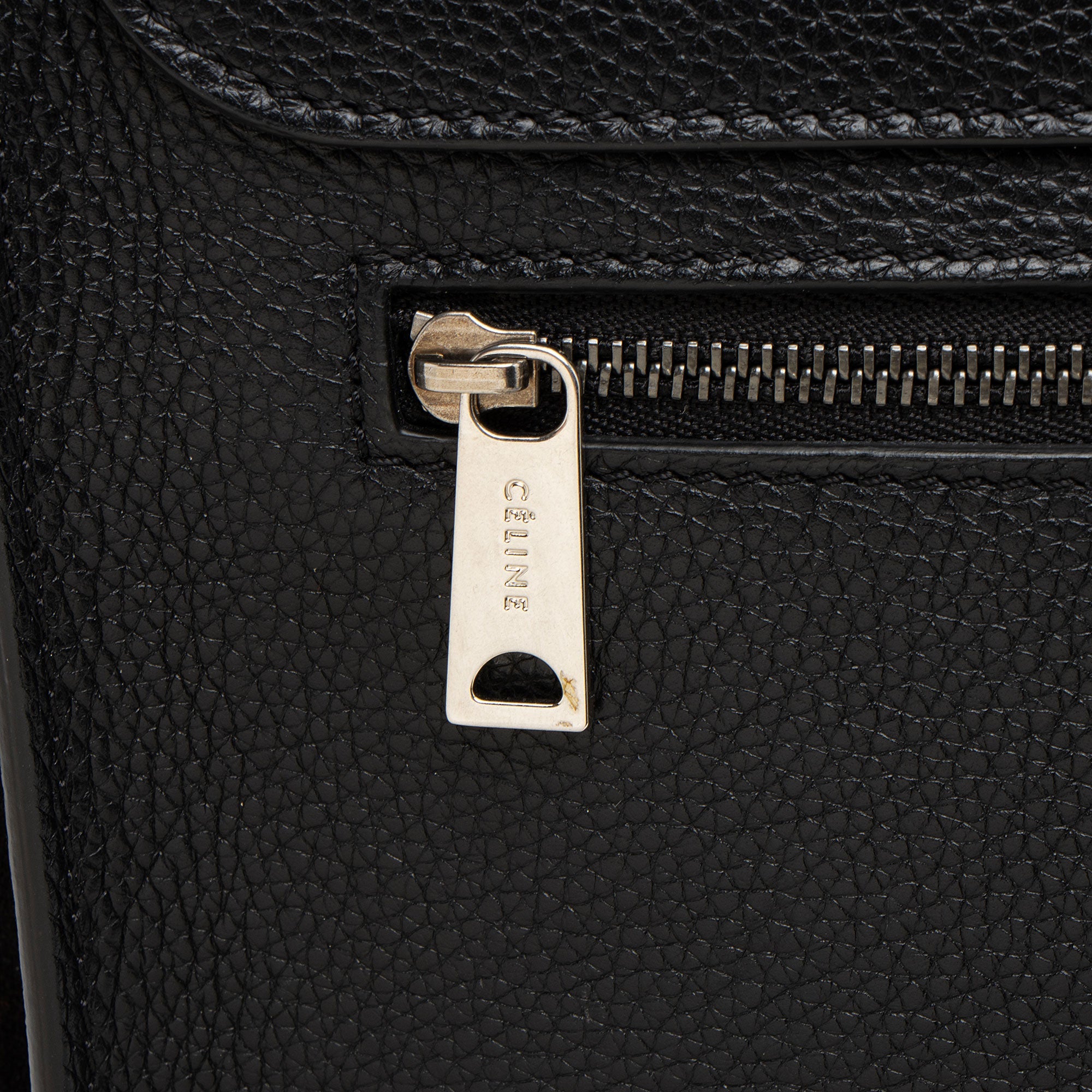 Celine Drummed Calfskin Suede Medium Trapeze Bag