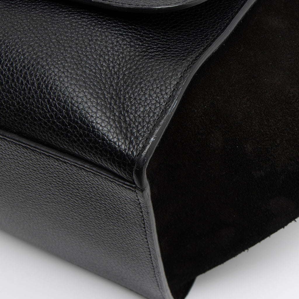 Celine Drummed Calfskin Suede Medium Trapeze Bag