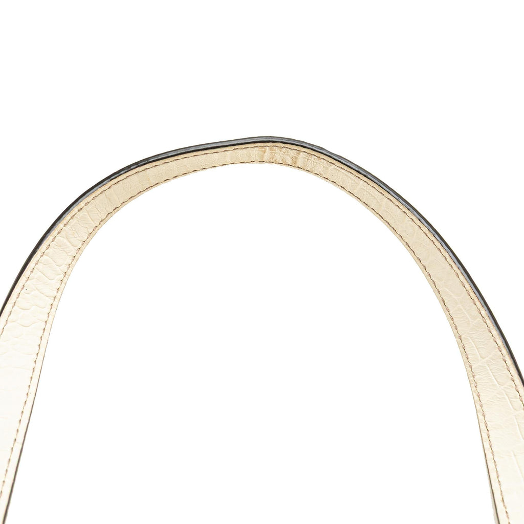 Celine Embossed Leather-Trimmed Macadam Canvas Tote
