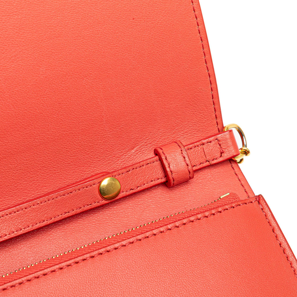 Celine Frame Leather Wallet on Chain