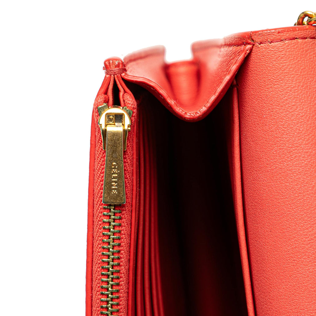 Celine Frame Leather Wallet on Chain