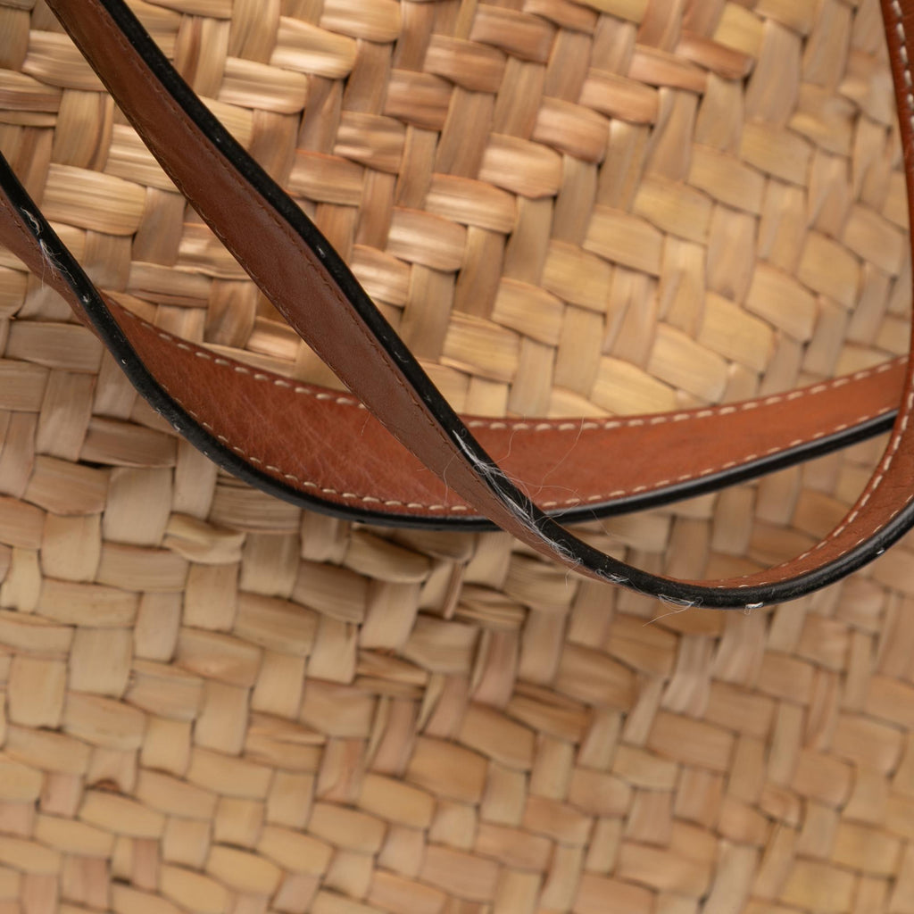 Celine Large Raffia Cuir Triomphe Classic Panier Tote