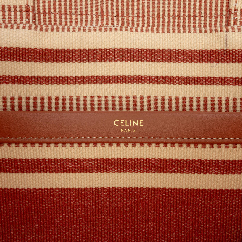 Celine Large Striped Canvas Cabas Thais Tote