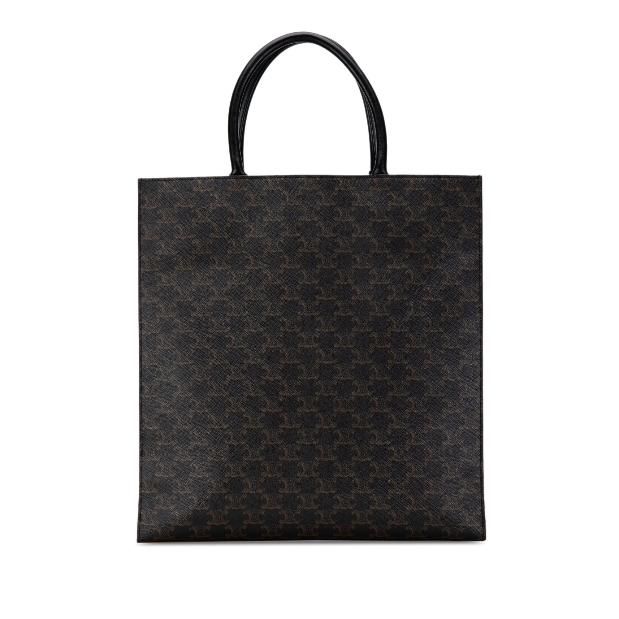 Celine Large Triomphe Coated Canvas Cabas Vertical Tote