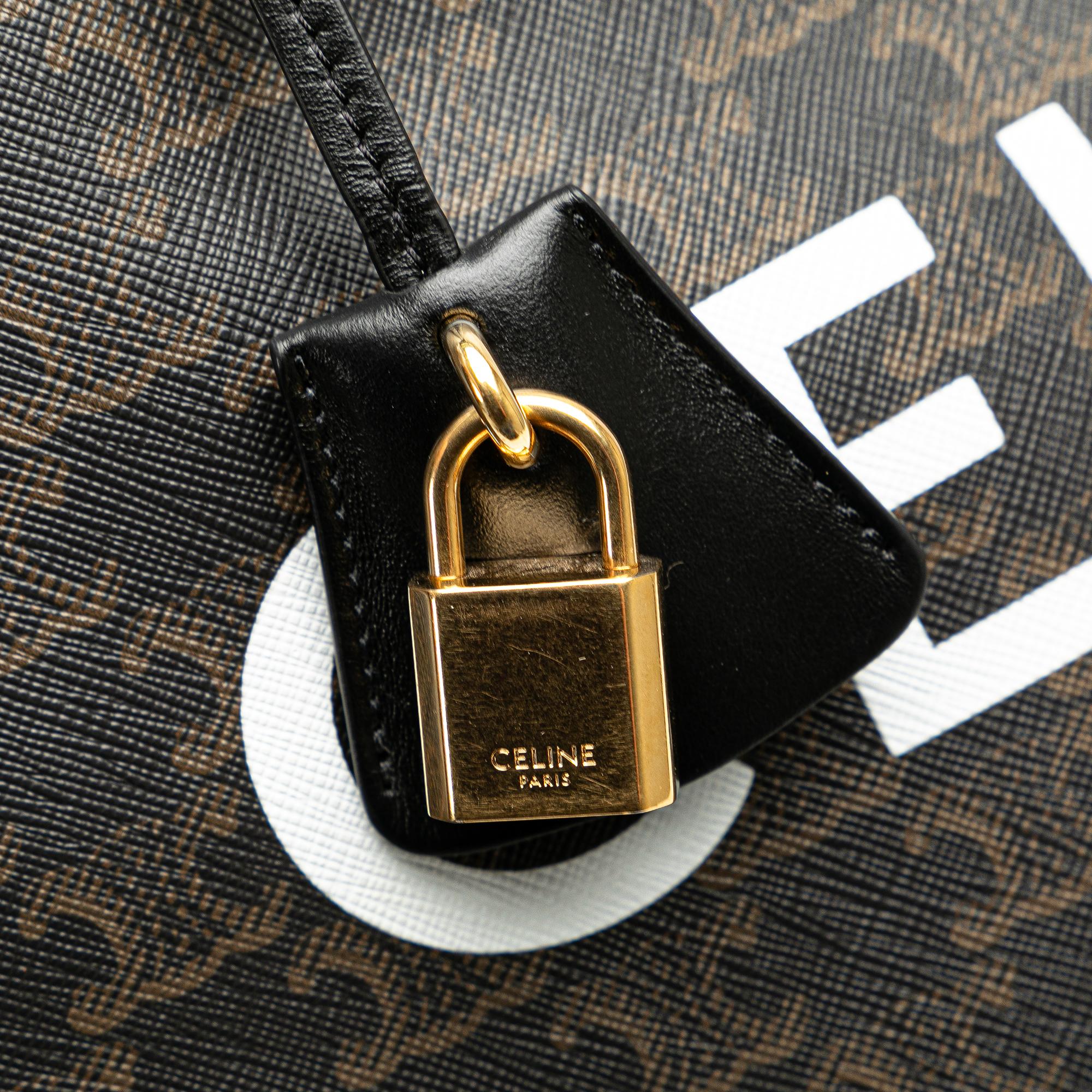 Celine Large Triomphe Coated Canvas Cabas Vertical Tote